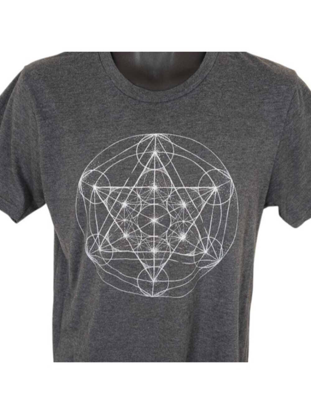 Metatrons Cube T Shirt Mens Size Medium Gray Sacred Geometry Archangel